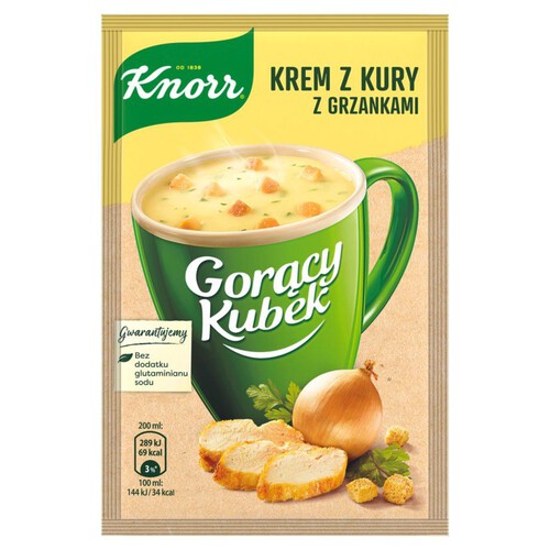 Gorący kubek krem z kury z grzankami Knorr 16 g