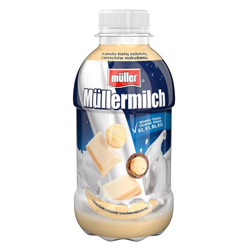Müllermilch o smaku białej czekolady i orzechów makadamia Muller 400 g