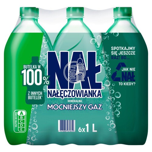 Woda mineralna mocniejszy gaz Nałęczowianka 6 x 1 l
