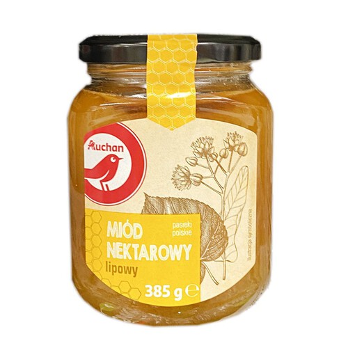 Miód nektarowy lipowy   Auchan 385 g